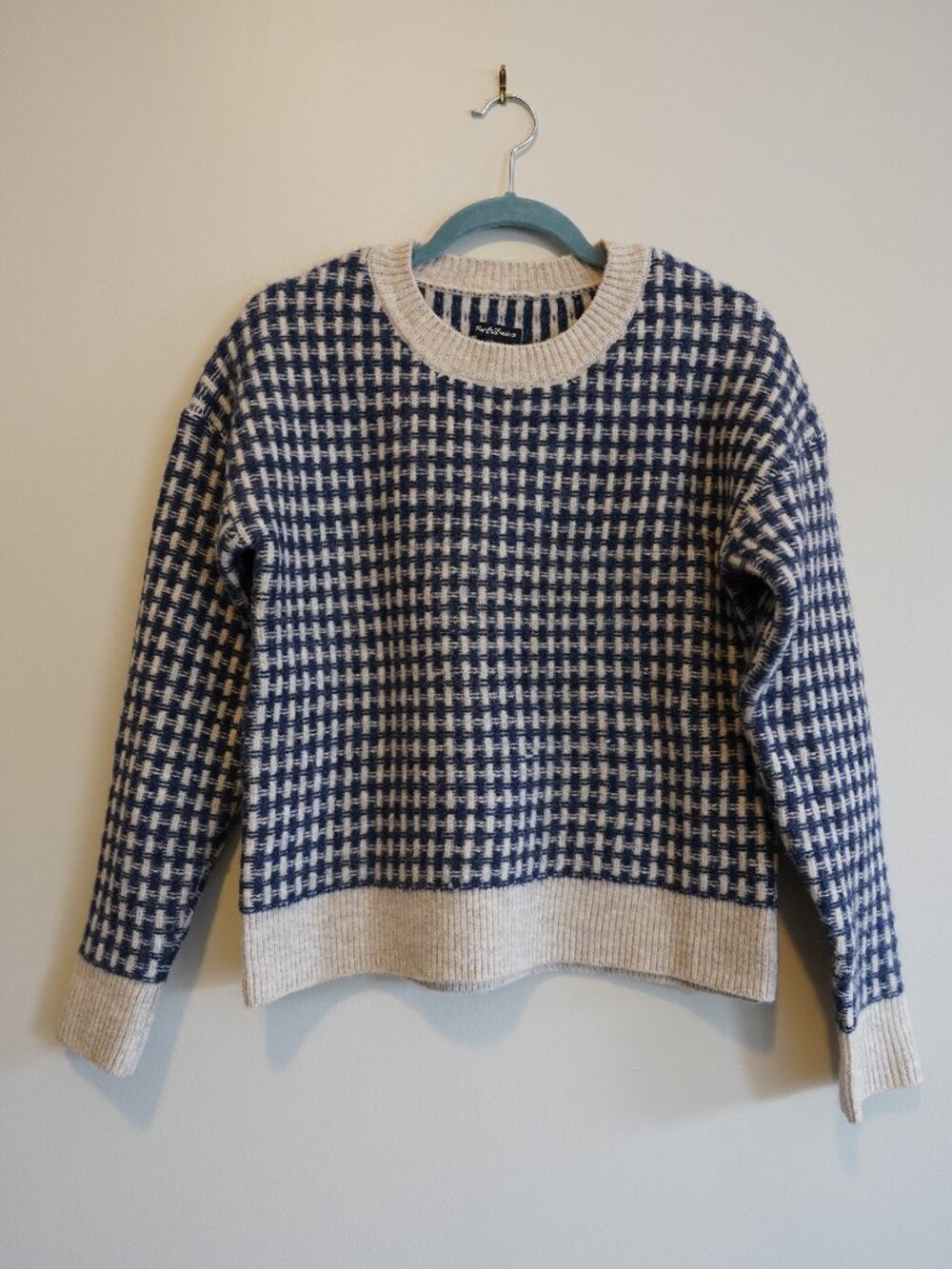 Flag & Anthem Blue + Cream Knit Sweater - S